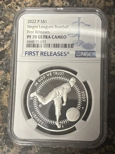 2022-P Proof Negro Leagues Baseball First Releases PR70 Ultra Cameo NGC - Picture 1 of 2