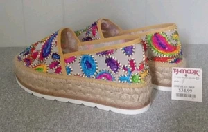 Gaimo Espadrilles Shoes Women's 8 Embroidered Colorful Made in Spain No Box - Picture 1 of 11