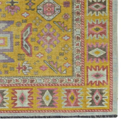 Linon Logan Sivas Polyester 2' X 10' Runner Rug in Yellow and Ivory - Image 1 of 4