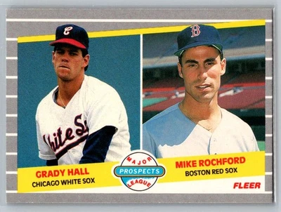 1989 Fleer #650 Grady Hall / Mike Rochford MLP, RC Rookie - Image 1 of 2