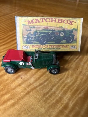 MATCHBOX MODELS OF YESTERYEAR Y-5 BENTLEY 4 1/2 LITRE- #5 DECALS- Good Condition - Image 1 of 4
