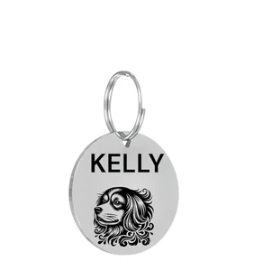 STAINLESS STEEL LASER ENGRAVED PET TAG ID DOG NAME TAGS ALL BREEDS AVAILABLE - Picture 1 of 7