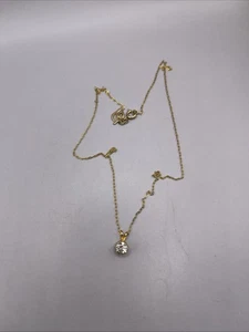 Vintage 1/20 14K Gold-Filled GF 16” Necklace Pendant Rhinestone Foil - Picture 1 of 6