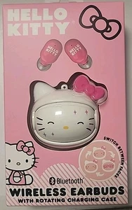 Sanrio Hello Kitty Wireless Earbuds Bluetooth mit drehbarem Gesicht Ladecase - Bild 1 von 3