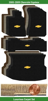 Conjunto de tapete de luxo personalizado para Chevrolet Equinox 05-09 com logotipo (4 peças) #CHD - Imagem 1 de 4