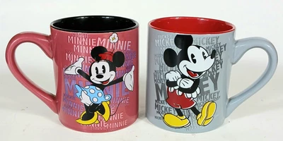 Набор из 2 керамических кофейных чашек кружек Disney Mickey & Minnie Mouse 14 унций - Изображение 1 из 4