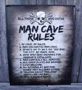  Man Cave Sign Rules All Those Who Enter My Cave My Rules Metal New 12x15 Inches - Picture 1 of 2