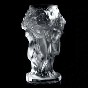 Art Deco Clear Frosted Glass Vase 1930' H.Hoffmann by Lalique - Picture 1 of 3