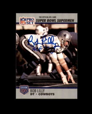 Bob Lilly Signed 1990 Pro Set Super Bowl Supermen Dallas Cowboys Autographed - Image 1 of 2