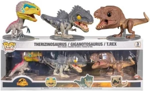 Funko Pop! Movies Jurassic World 3 Pack T.Rex Giganotosaurus Therizinosaurus NEW - Picture 1 of 2