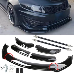 For 2010-2020 Kia Optima Front Bumper Lip Splitter Spoiler Body Kit Glossy Black - Picture 1 of 18