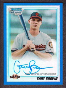 2010 Bowman Chrome Draft Prospect Blue Refractor #70 Gary Brown AUTO 050/150