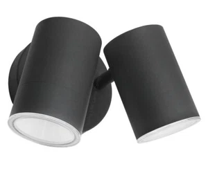 Modern 11W LED Black Twin Down Wall Light Outdoor Garden Warm White Lamp ZLC346B - Picture 1 of 7