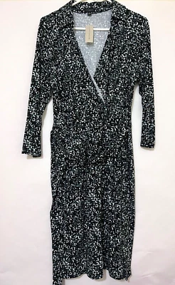 Precio de venta sugerido por el fabricante $128 Vestido jersey verde con cinturón manga 3/4 envolvente sintético Ann Taylor para mujer 14 Foto 1 de 4