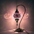 Turkish Moroccan Style Mosaic Table Bedside Tiffany Swan Lamp Light Large Globe