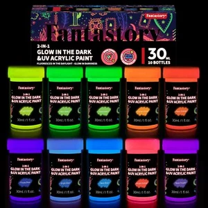 Fantastory Glow in the Dark Paint,30ml/1oz,Neon Colors Glow Acrylic.. - Picture 1 of 7