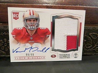 National Treasures Rookie Autograph Jersey 49ers Vance McDonald  99/99  2013 - Image 1 of 4