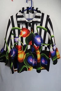Damee Inc Jacket Size Medium Artsy Wearable Art Funky Swing Colorful Print - Picture 1 of 9