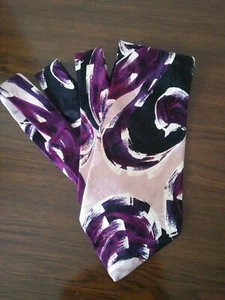 Men's Carlo Palazzi Studio 100% Silk Neck Tie Purple Pink Black Swirl - Picture 1 of 6
