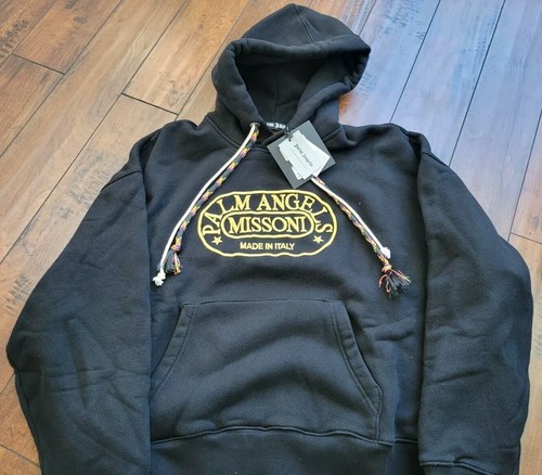 Felpa con cappuccio uomo PALM ANGELS x MISSONI 'Logo ricamato' M Made in Italy $990 *NUOVA CON ETICHETTE*