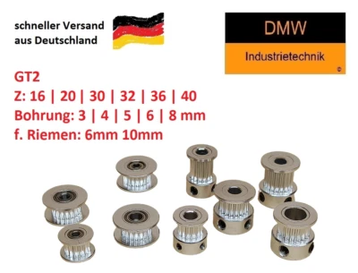 DMW-I GT2 Zahnrad Antrieb Riemenscheibe Zahnriemenrad CNC 3D Drucker Kugellager Pulley