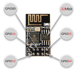 ESP8266 ESP-01 Modulo EI-OT ESP01+ 32Mbit Flash 10 Pin Tasmota ESPEasy 5GPIO OTA - Foto 1 di 8