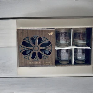 VTG LIBBEY “Isabelle” HOSTESS GLASSWARE SET 8 GLASSES IN BOX MCM 8 OZ Barware - Picture 1 of 17