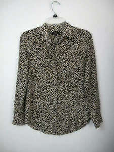 J. CREW Animal Print Silk Button Down Blouse Shirt Size 2 (JJ) - Picture 1 of 8