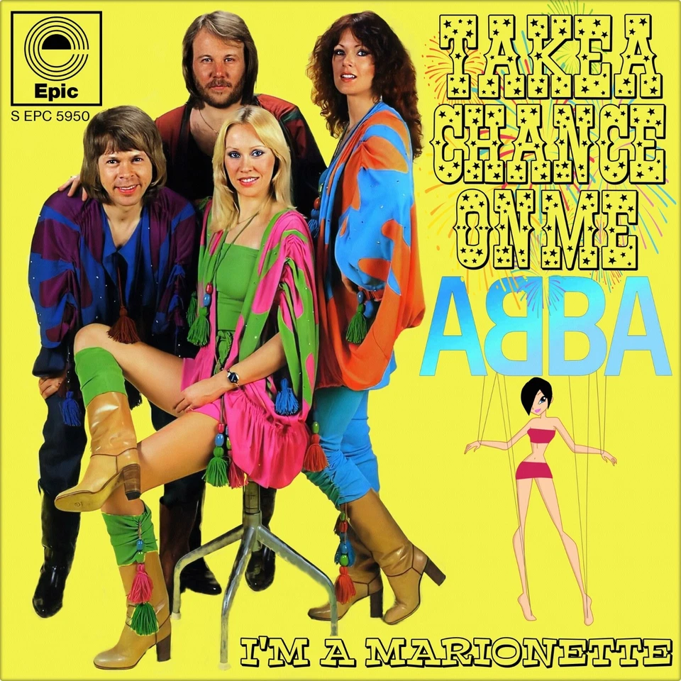 Repro Photo ABBA Take A Chance On Me /I'm Marionette EPIC 7" Single Size 18x18cm - Bild 1 von 1