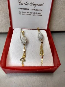 Ohrringe 750/18KT Gelbgold mit Zirkonia - Gewicht 2,70 g. - Bild 1 von 1