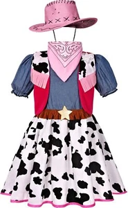 Cowgirl Costume For Girls With Hat Halloween Dress Up Party - Picture 1 of 7