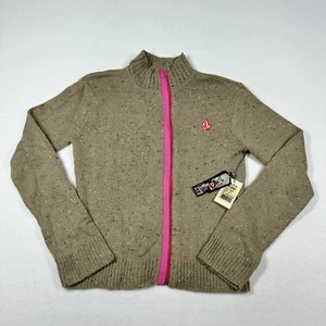 Volcom Women Full Zip Wool Blend Sweater Long Sleeve NWT - Picture 1 of 9