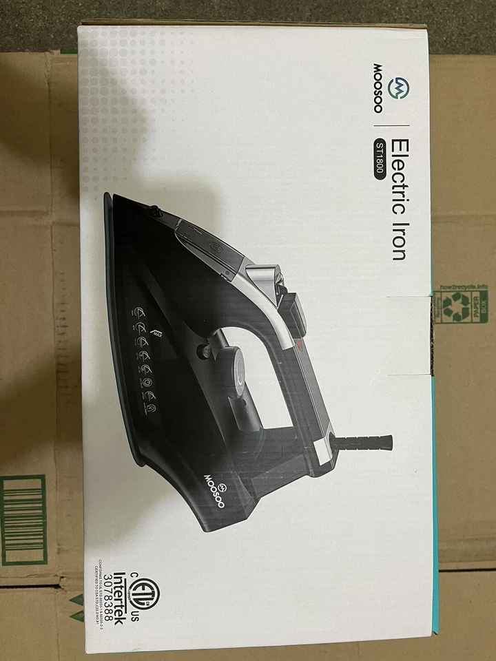 MOOSOO Steam Iron 1800W Portable Steam-Dry Iron Anti-drip Iron with Auto-Off - Image 1 of 3