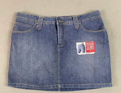 Pantalón corto de mezclilla St Johns Bay talla 16P azul lavado oscuro elástico cintura 36 Foto 1 de 4