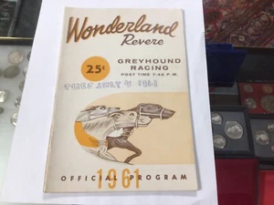 Wonderland Revere Dog Track Greyhound Racing 1961 offizielles Programm - Bild 1 von 10