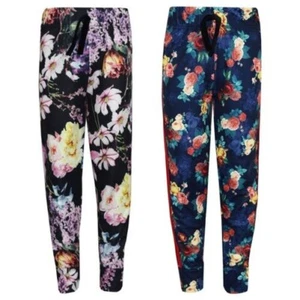 Girls Trouser Kids Roses Floral Print Fashion Trousers Legging Bottom 7-13 Years - Picture 1 of 6