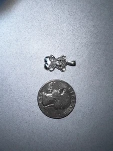 Zales 1/10 CT. T.W. Diamond Teddy Bear Pendant in Sterling Silver - Picture 1 of 2