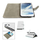 NEW WALLET CASE COVER FLIP STAND POUCH PU LEATHER WHITE GALAXY NOTE II 2