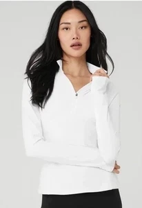 Alo Yoga Alosoft 1/2 Zip Rapid Pullover White Size Medium Worn Twice - Picture 1 of 3