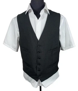 J CREW LORO PIANA SUPER 120’S CHARCOAL WAISTCOAT VEST SZ L - Picture 1 of 4
