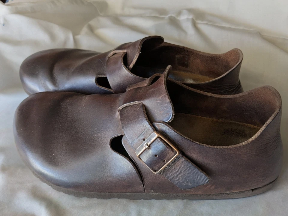 Birkenstock London Brown Men's Oiled Leather Buckle Shoes Size 44 US 11 - Image 1 of 4