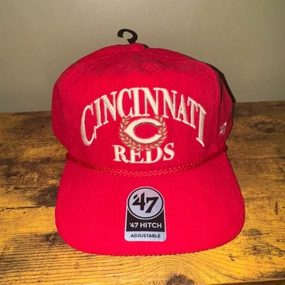 Gorra de béisbol roja ajustable enganche de pana marca Cincinnati Reds 47 OSFM NUEVA Foto 1 de 4