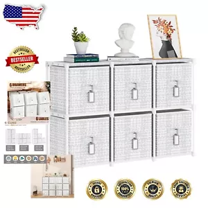 Elegant 6-Cube Storage Organizer with Printed Bins - Versatile Shelf Solution - Picture 1 of 11