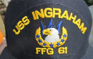 SOMBRERO USS INGRAHAM FFG-61 - AZUL MARINO - De colección - bonito hecho en EE. UU. - Imagen 1 de 6