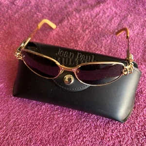 jpg Jean Paul gaultier Vintage Sunglasses 90s Gold 56-6105 Very Collectible Rare - Picture 1 of 9