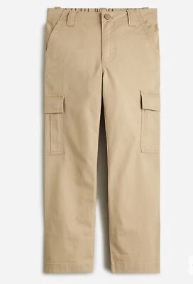 Nuevos Pantalones de Carga Crewcuts Niños Sarga Elástica 10 Marrón Caqui Algodón Bolsillos J Crew Foto 1 de 3
