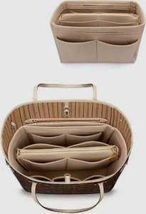 LEXSION Felt Purse Bag Organizer Insert with zipper Bag Tote Shaper Size M - Picture 1 of 2