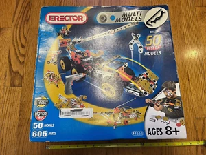 ERECTOR SET 9550 Meccano NEW NIB 50 Models 605 Metal Pcs Power Tool 6v Motor - Picture 1 of 10