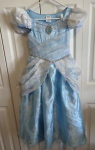 Disney Store Princess Cinderella Dress Size 9-10. Costume Glitter Tulle EUC