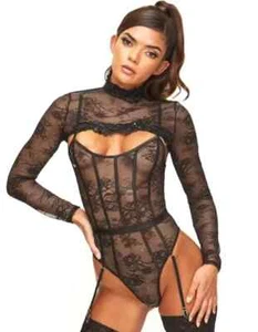 ann summers Rococco Black 2 Piece Body Body XS 4 - 6 - Picture 1 of 6